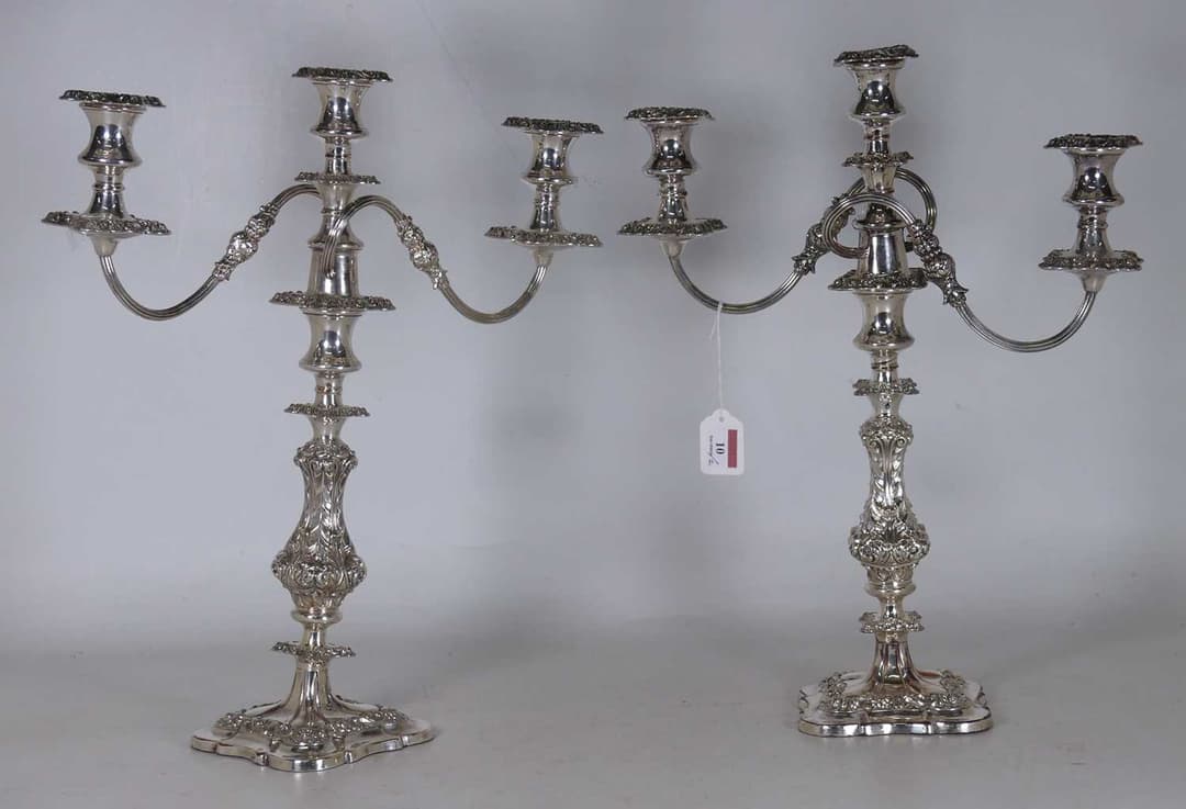 Lot 10 - A pair of circa 1900 silver plated three