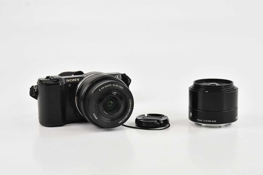 SONY; an A5000 mirrorless digital camera