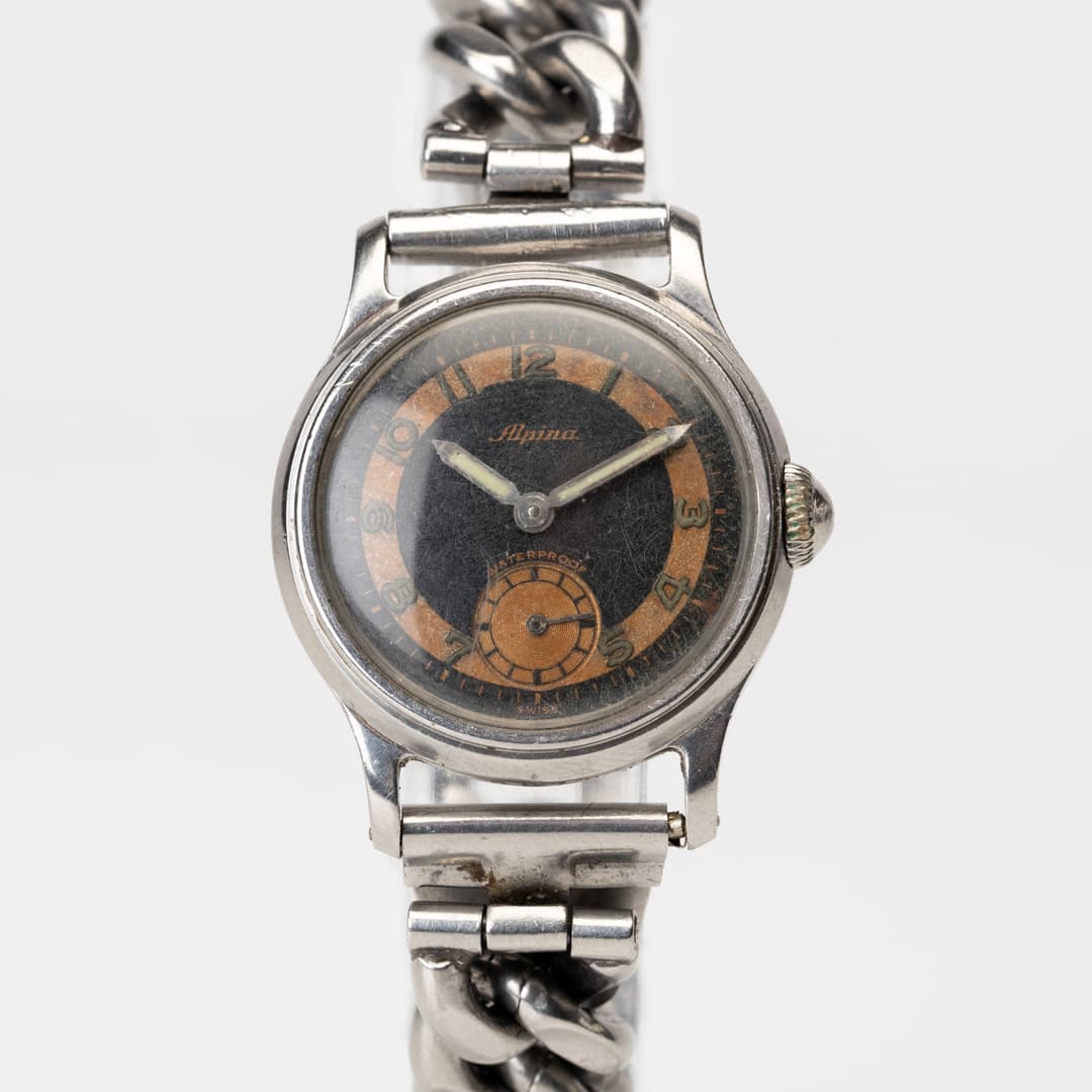ALPINA, armbandsur, manuell, cal. 586, stål, 1940-/1950-tal.