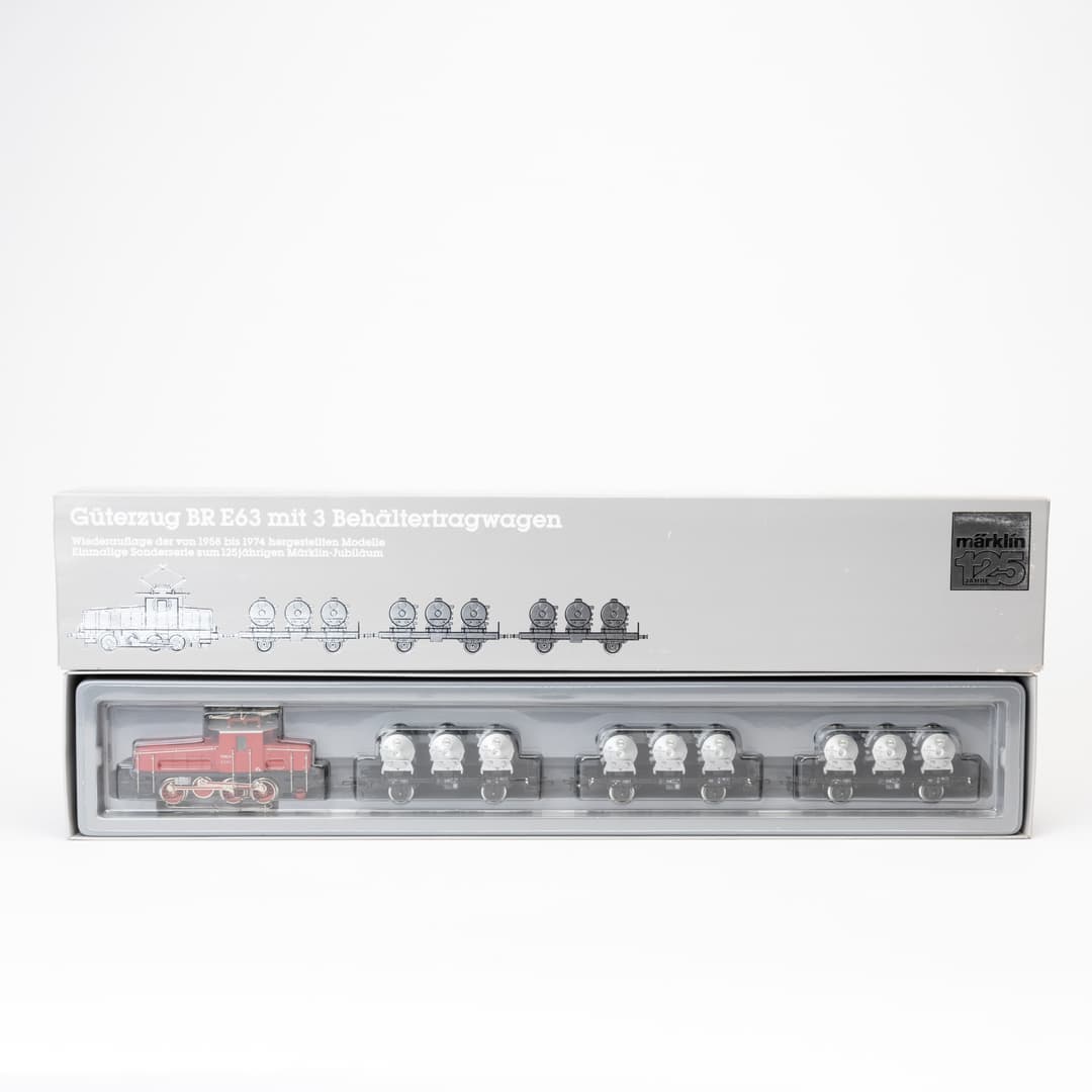 MÄRKLIN 2874 tågset med växellok och 3 behållarevagnar, originalförpackning