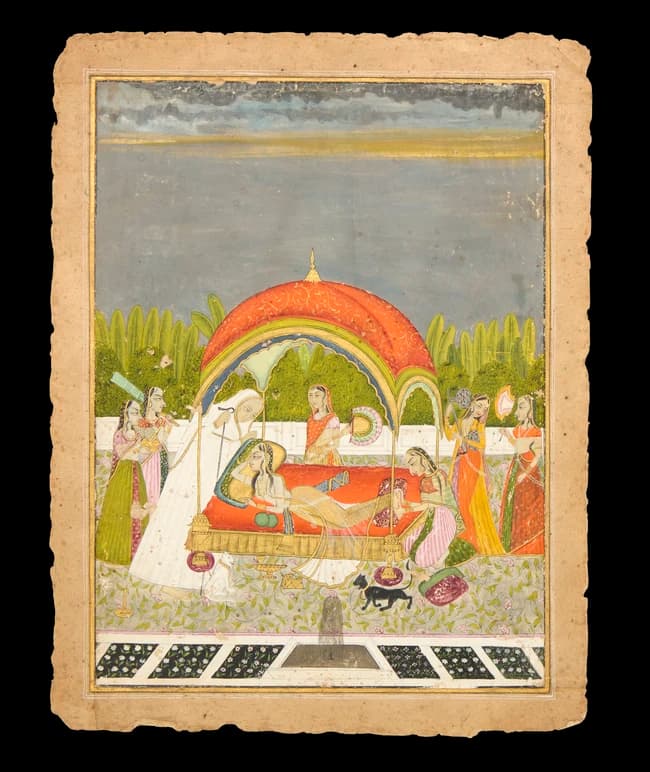 A lady at leisure under a canopy