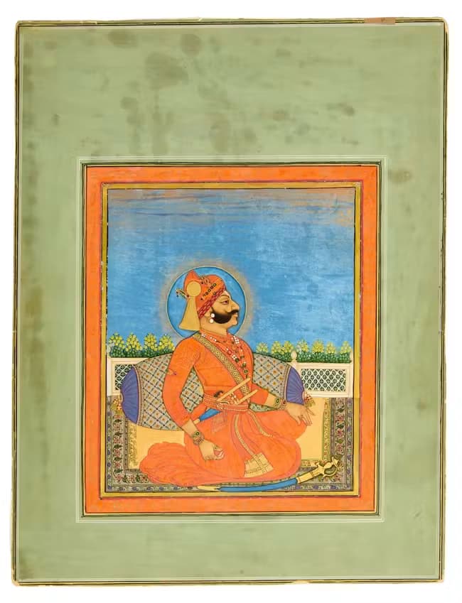 An illustrated detached folio : a seated portrait of Rao...