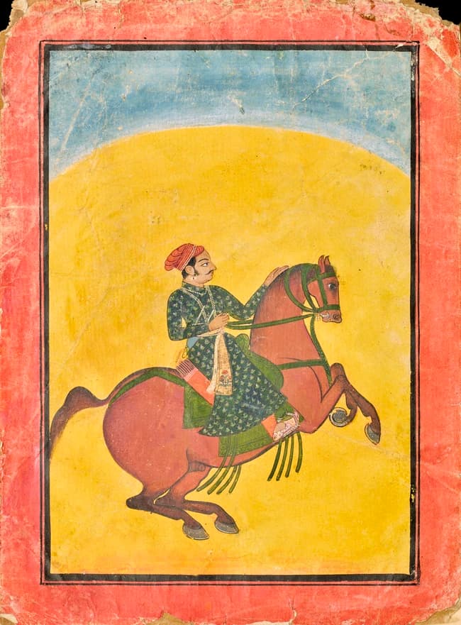An equestrian portrait of a ruler
