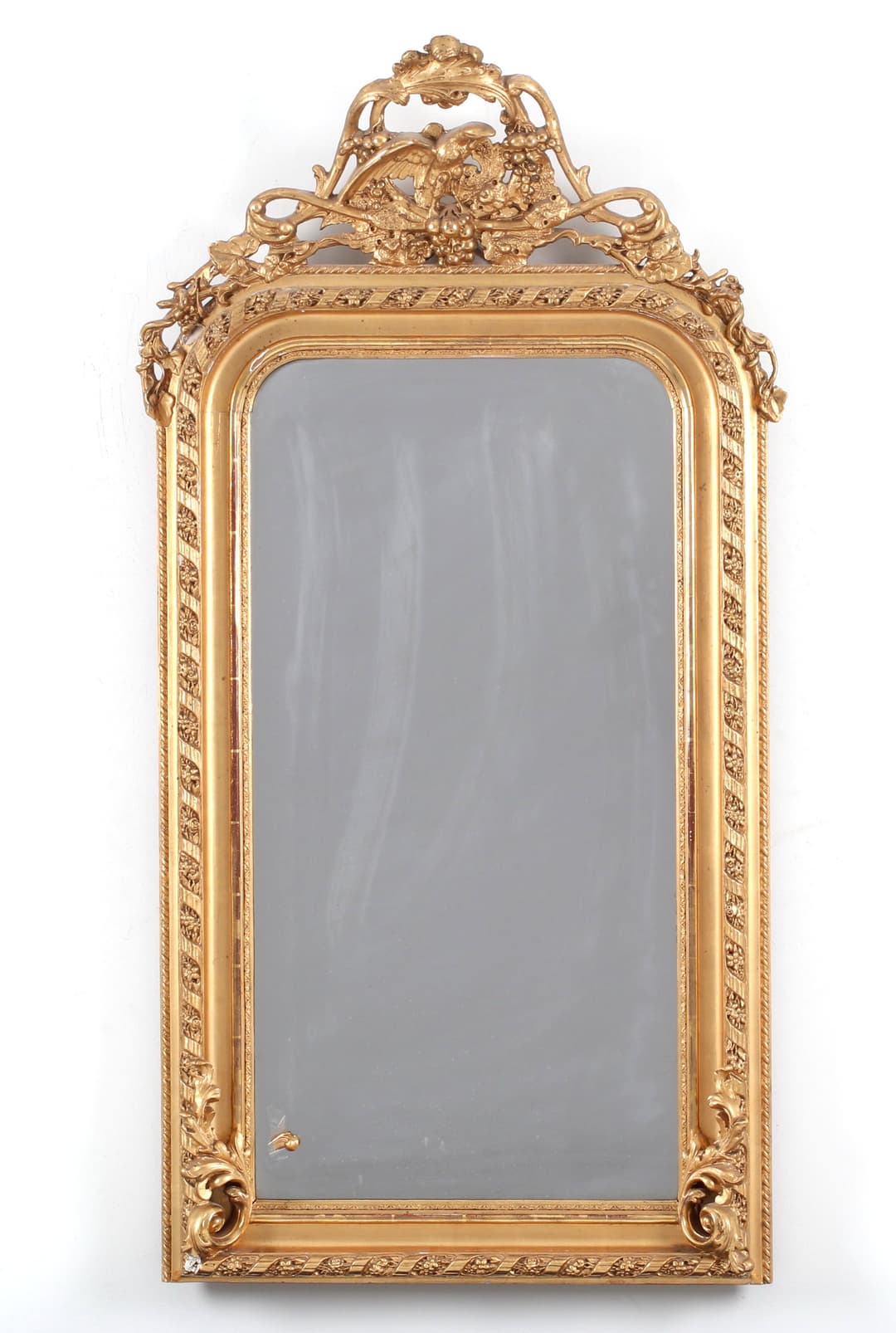 SPEGEL, förgylld, nyrokoko, 1800-talets slut.