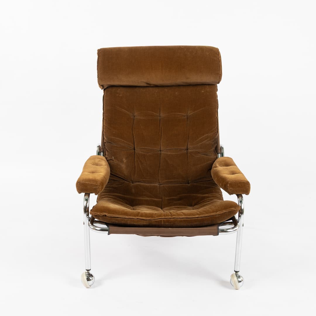 Fåtölj, IKEA, "Häger", brun manchester, 1970-tal.