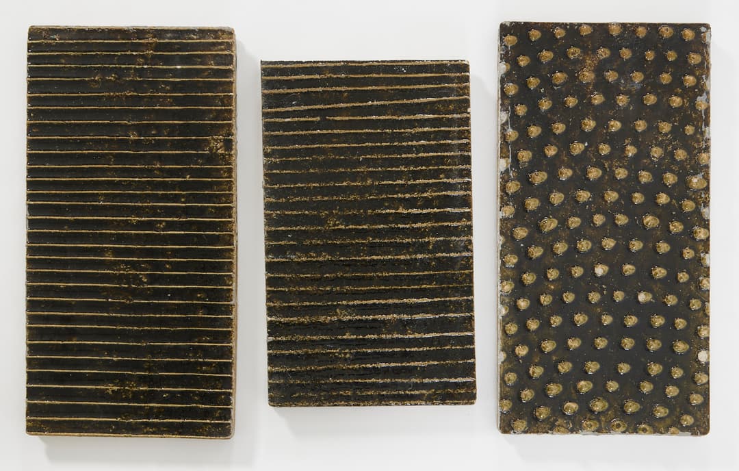 KARIN BJÖRQUIST. Kakelplattor, 3 st, Gustavsberg, 1960-tal.