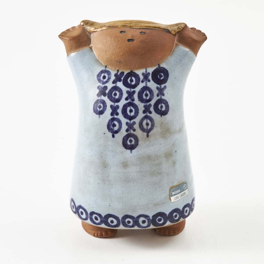 LISA LARSON. "Susanna" figurin, delvis glaserat stengods, Gustavsberg