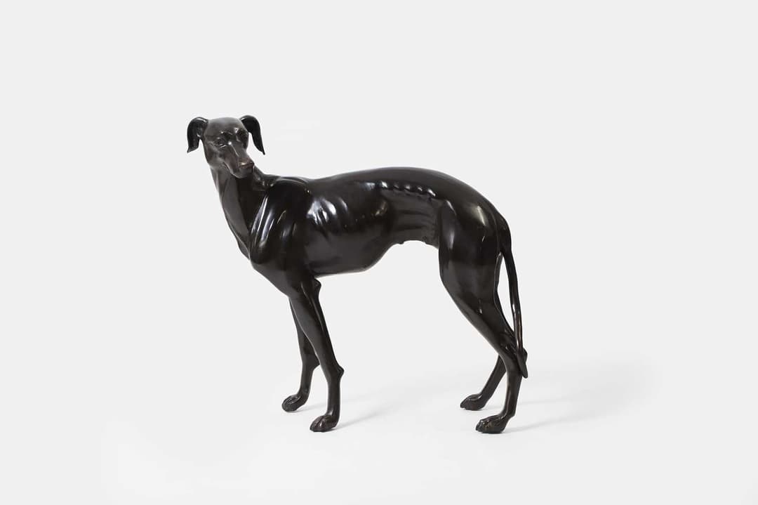 A large bronze greyhound figure 20th century