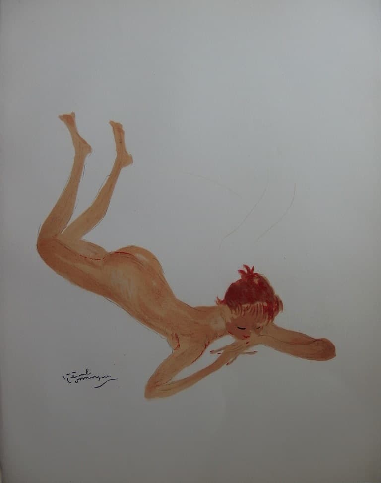 Jean-Gabriel DOMERGUE - Charmant songe, Lithographie originale signée