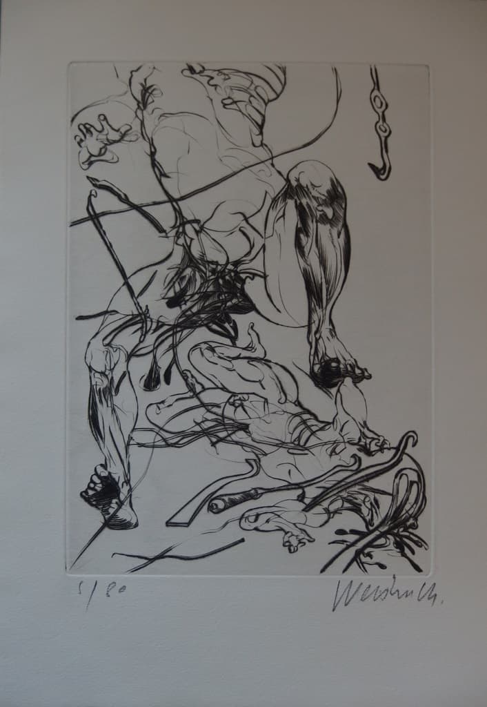 Claude WEISBUCH - La maladie, 1975, Gravure originale signée