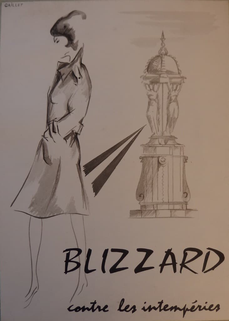 Jean-Luc GAILLET : Blizzard contre les intempéries, vers 1960 - Aquarelle