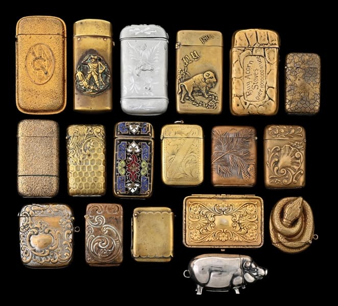 COLLECTION OF 18: MATCH SAFES