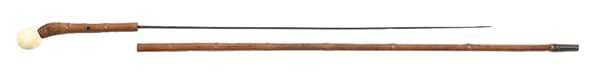 WHALEBONE HANDLE SWORD CANE