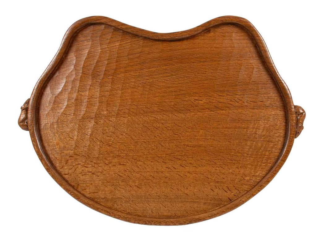 Workshop of Robert Mouseman Thompson (Kilburn): An English Oak Kidney Tea Tray