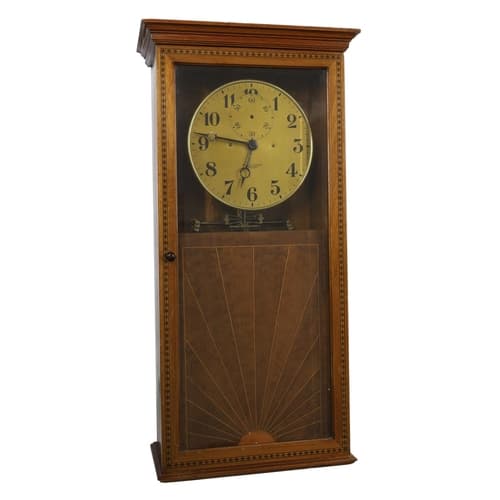 Bulle-Clock electric mahogany cased wall clock, signed 8" gi...