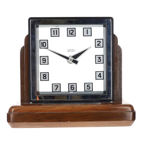 Smith's Electric Art Deco mystery mantel clock, the square g...