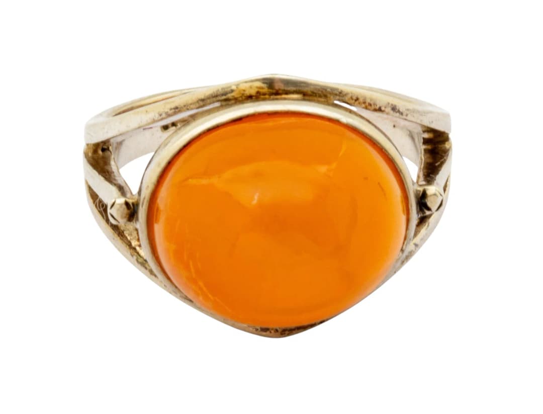 925 Silver Man's Ring, Cabochon Opal 1 PC