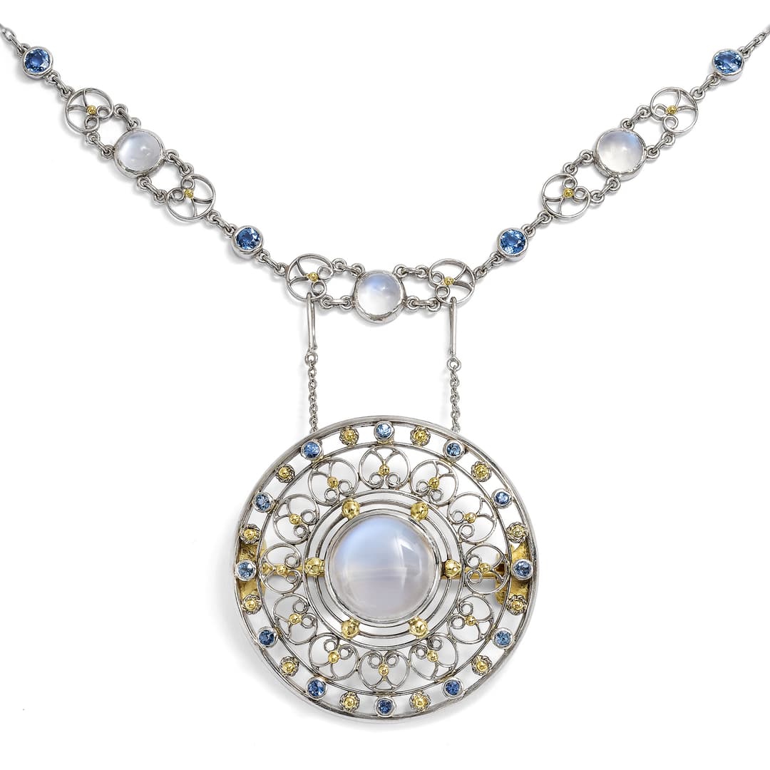 Antique Necklace with Sapphires & Moonstones by Tiffany & Co, New York, c. 1915