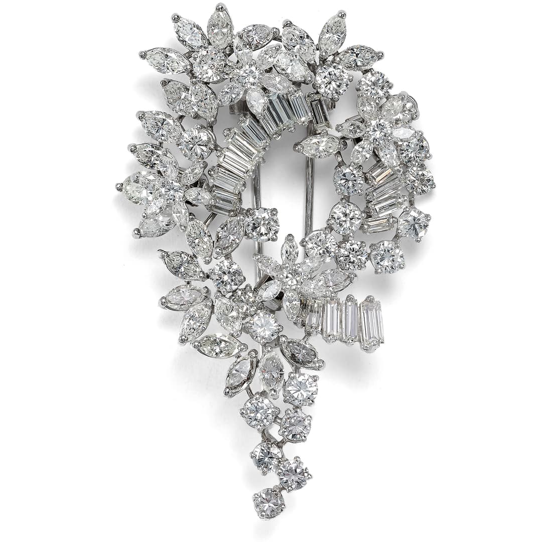 Precious Floral Brooch with Diamonds „en tremblant“, Julius Hügler