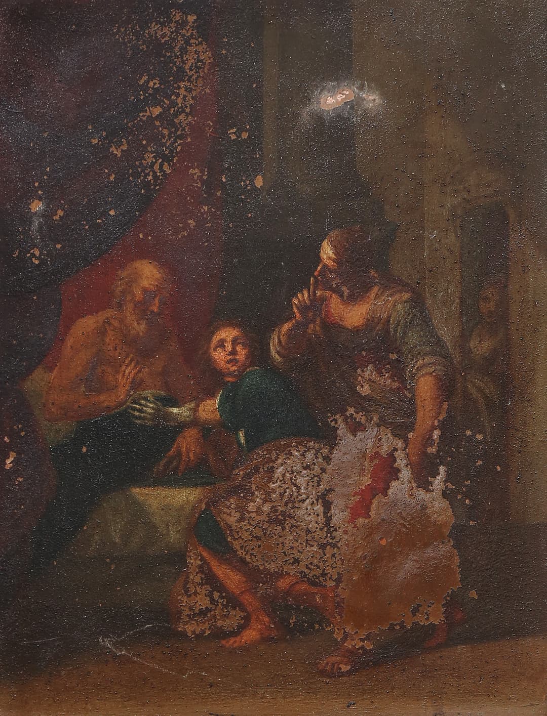 PROBABLY ITALIAN SCHOOL, 17TH CENTURY. Isaac blessing Jacob.