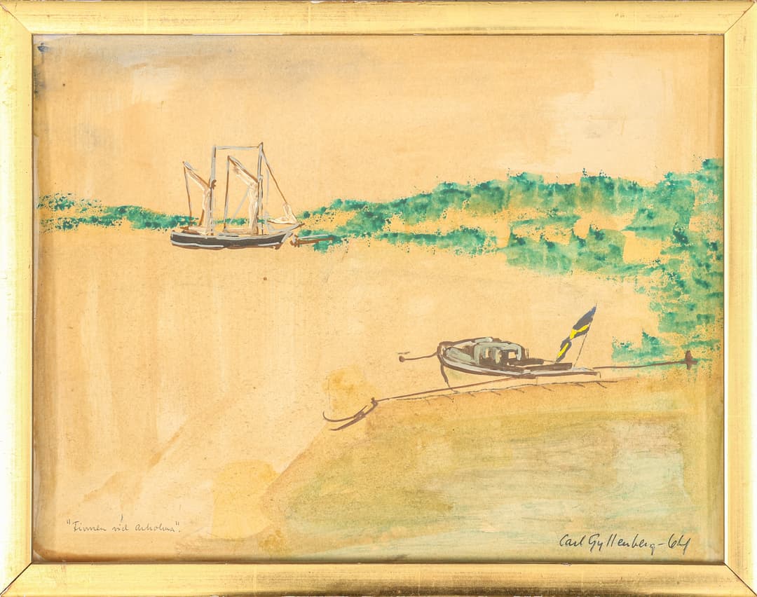 CARL GYLLENBERG. Gouache, signerad samt daterad -64.
