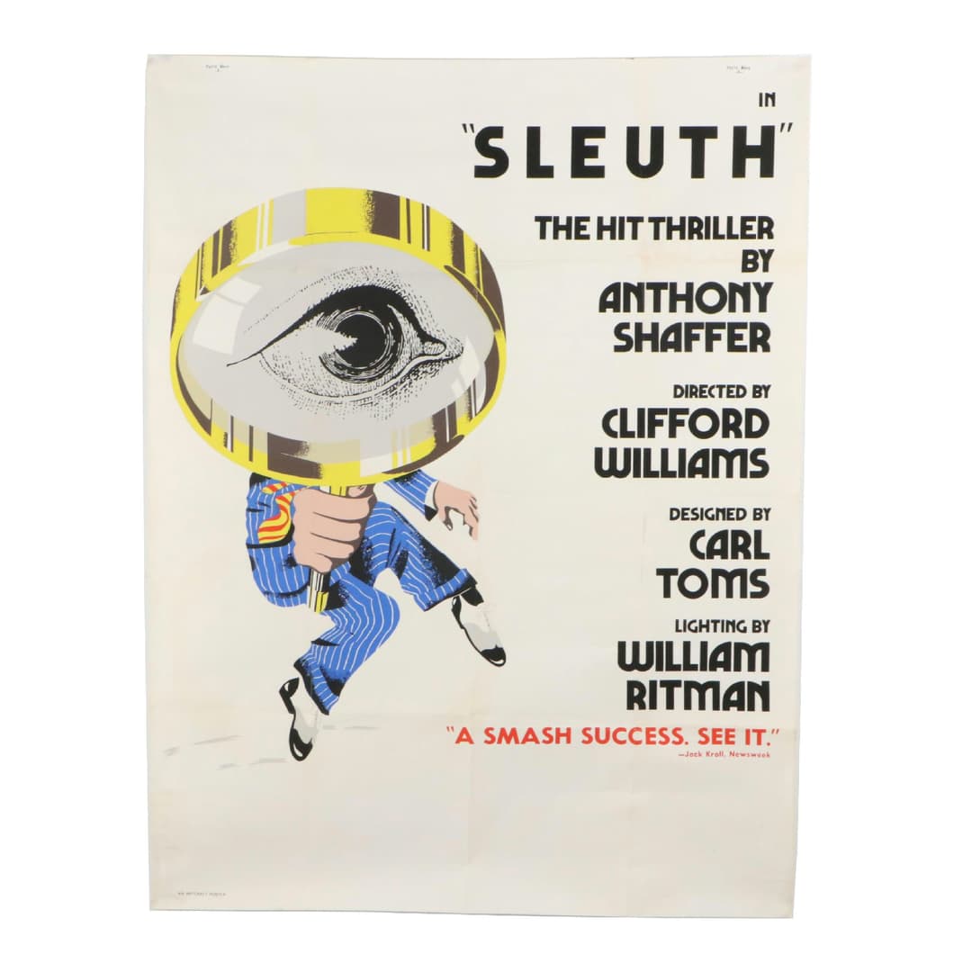 "Sleuth" Serigraph Theater Advertisement Poster, 1970s
