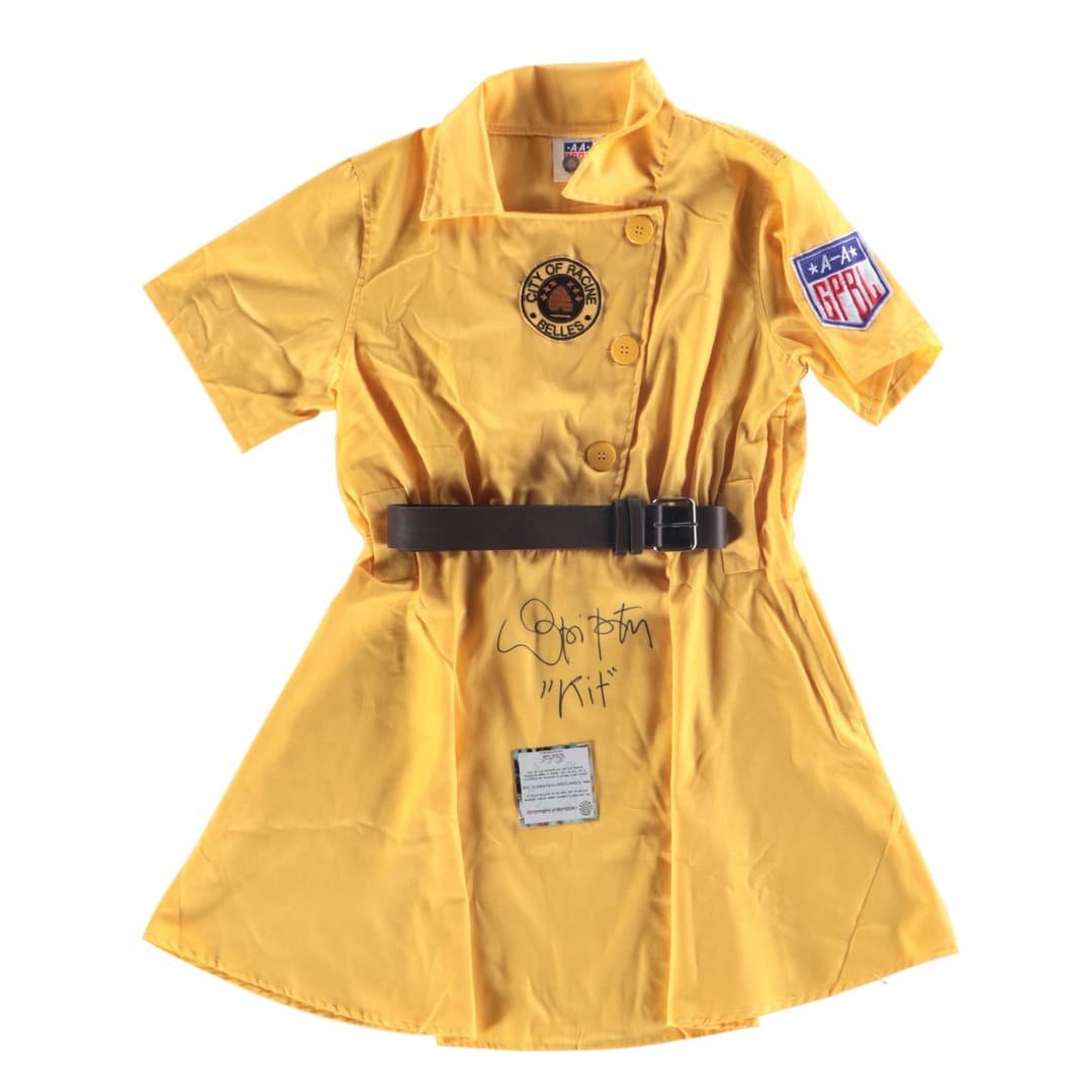 Lori Petty Signed Racine Belles Replica Costume Jersey, Schwartz