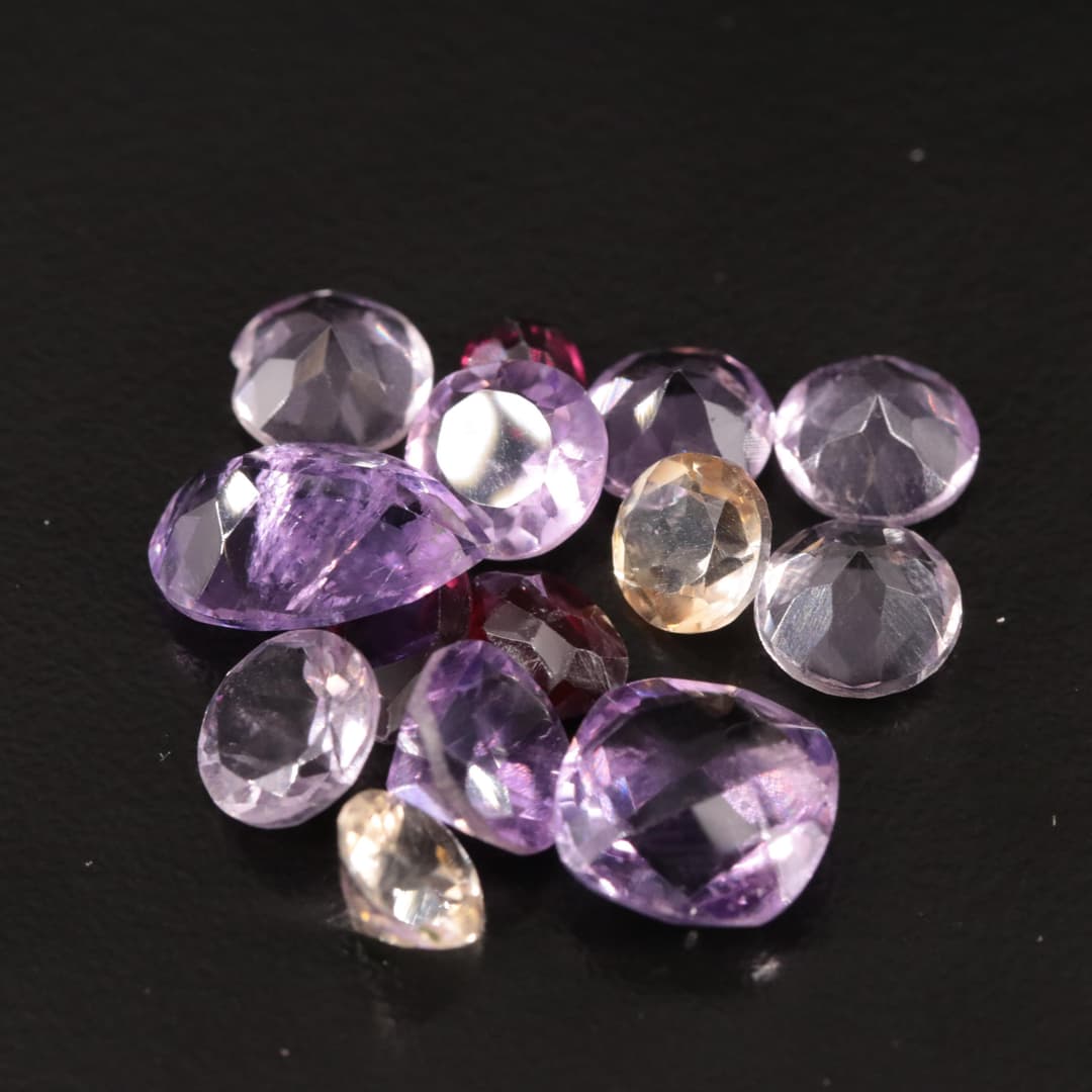 Loose 17.00 CTW Amethyst, Citrine and Garnet Lot