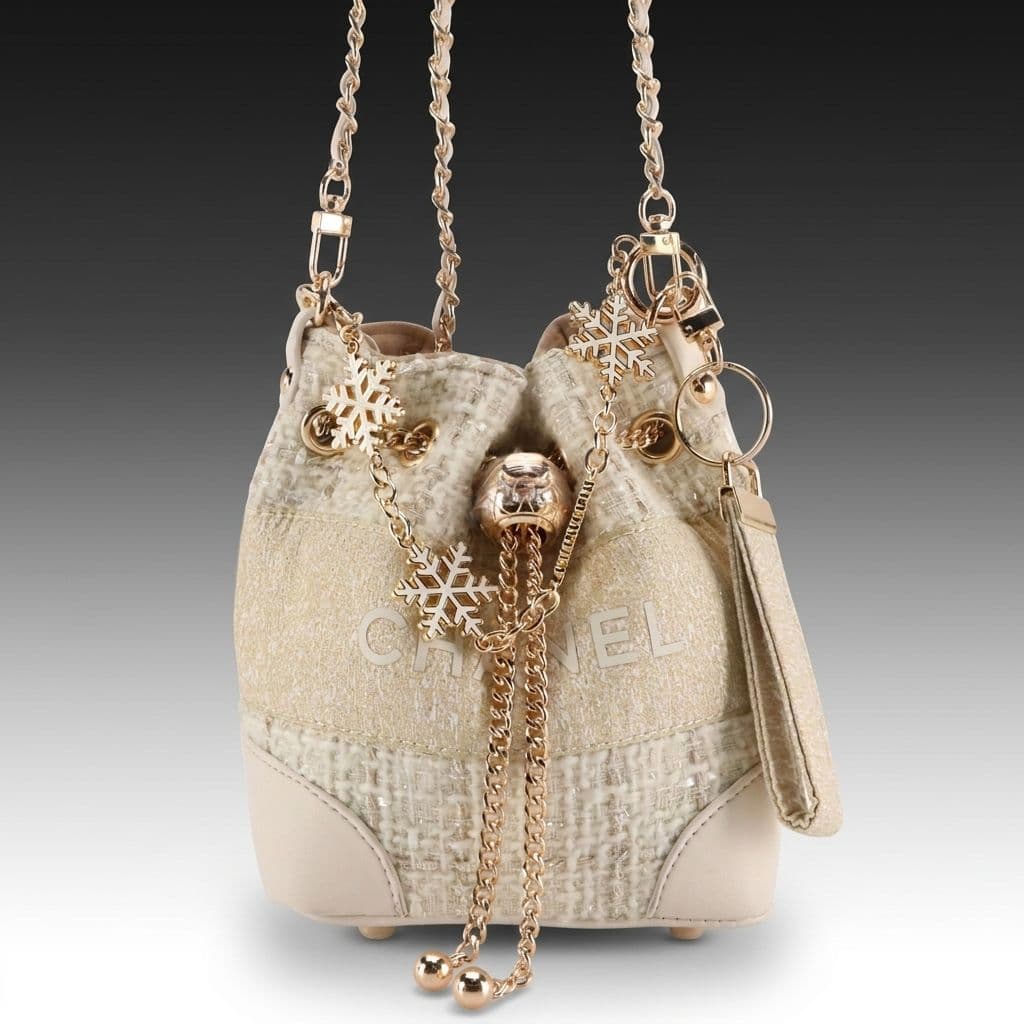 Chanel Beauté VIP Gift Mini Tweed Bucket Bag with Box