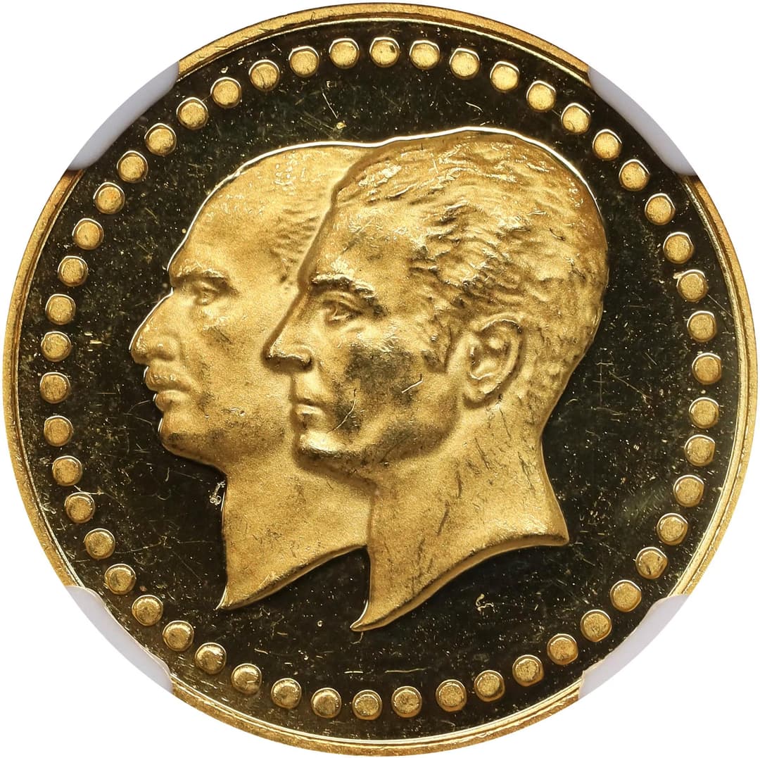 IRAN. Golden Jubilee of the Bank Melli of Iran Gold Medal, MS 2535
