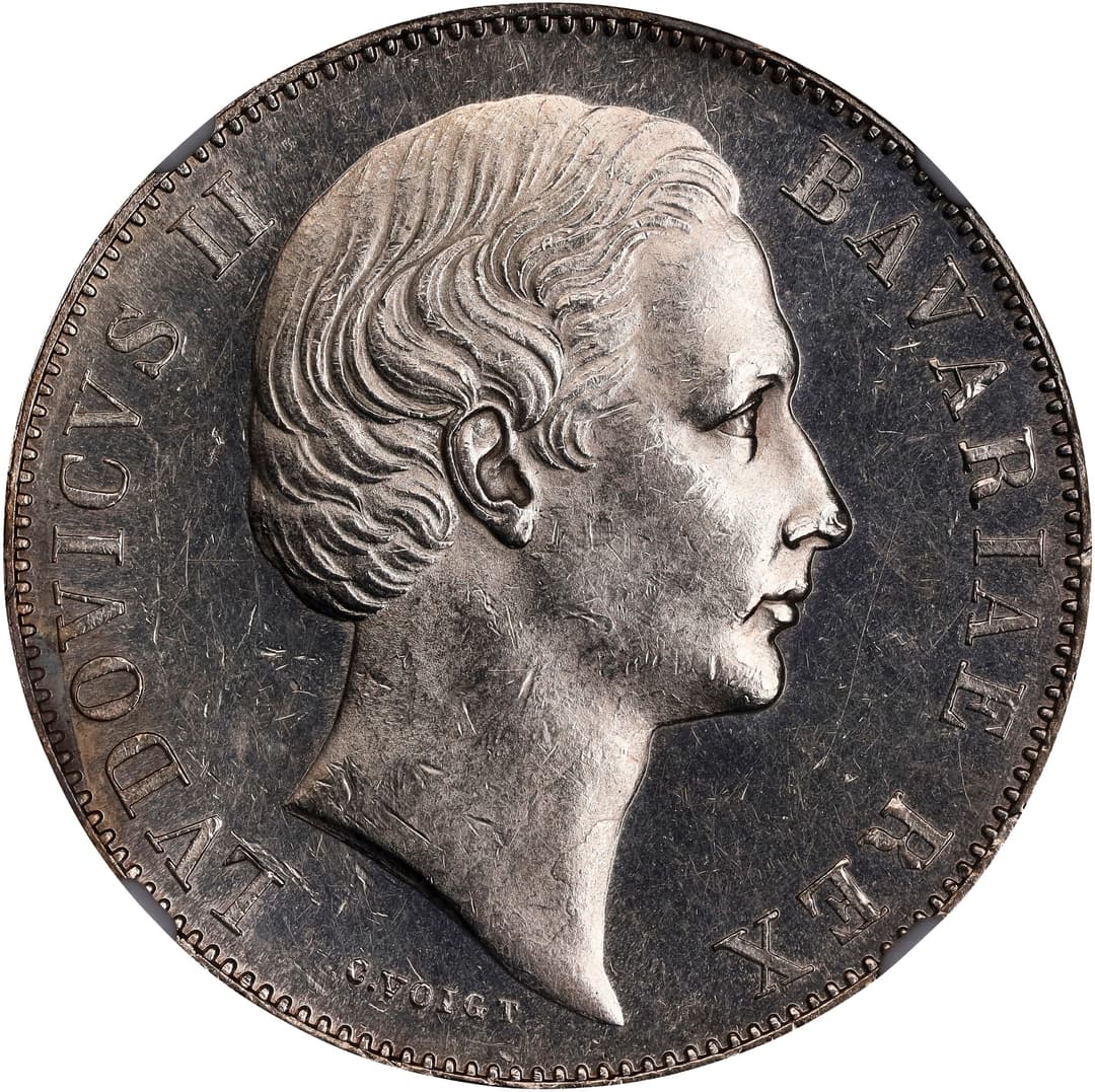 GERMANY. Bavaria. "Madonna" Taler, 1867. Munich Mint. Ludwig II. NGC MS-60.