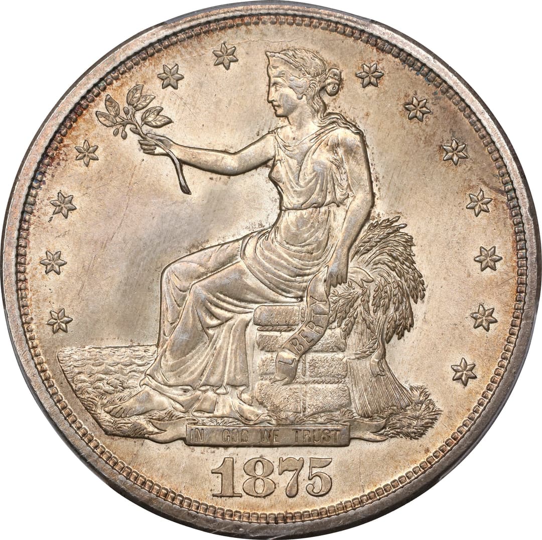 1875-S Trade Dollar. Type I/I. JK-1. MS-65+ (PCGS). CAC.