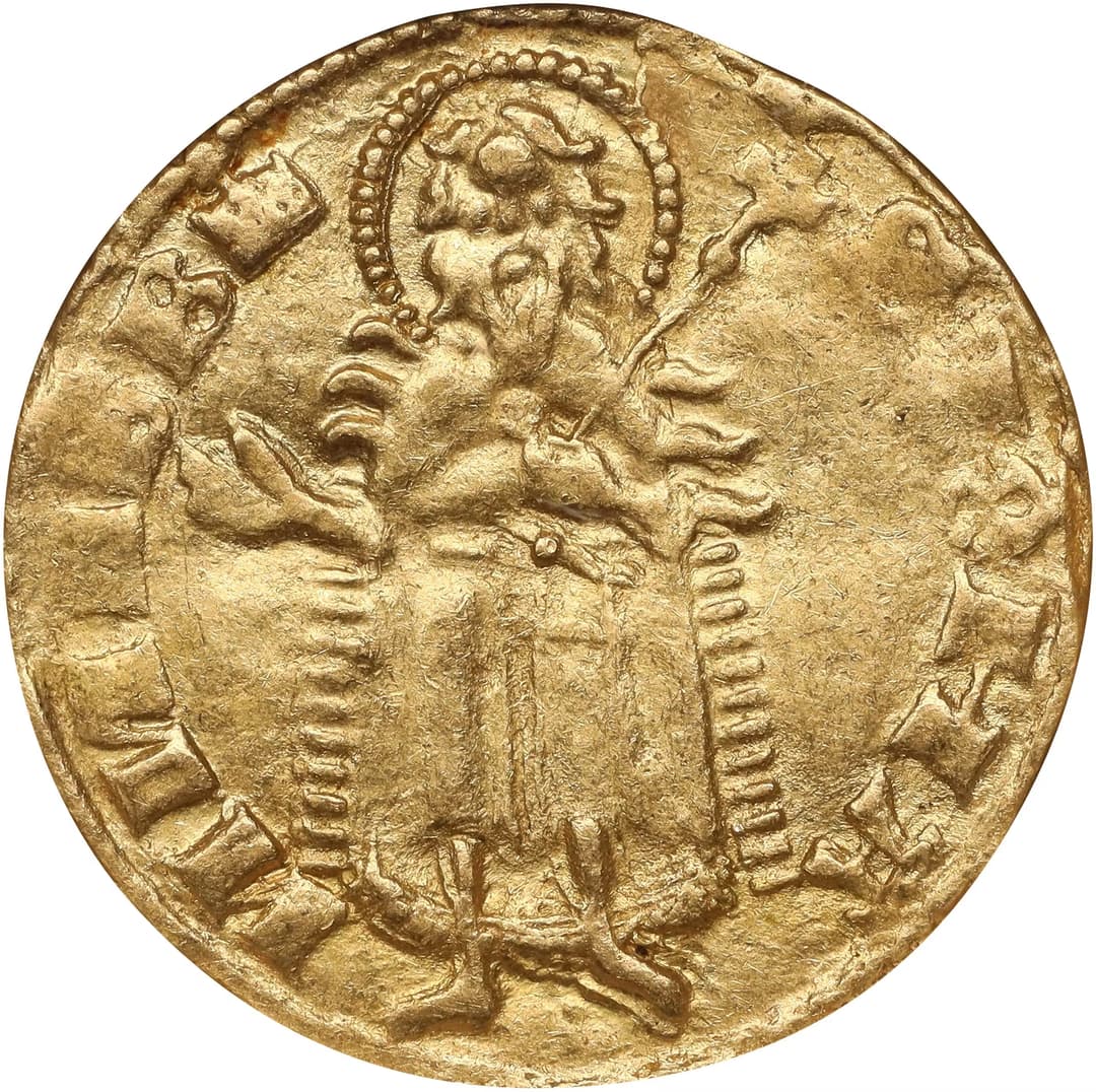 HUNGARY. Goldgulden, ND (1342-53). Buda Mint. Ludwig I. NGC EF-40.