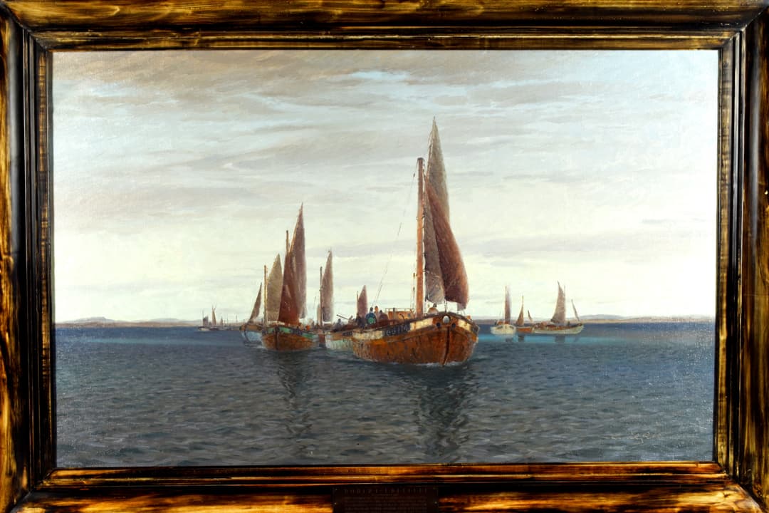 EMIL EKMAN. Olja på duk, Signerad, Marinmotiv.