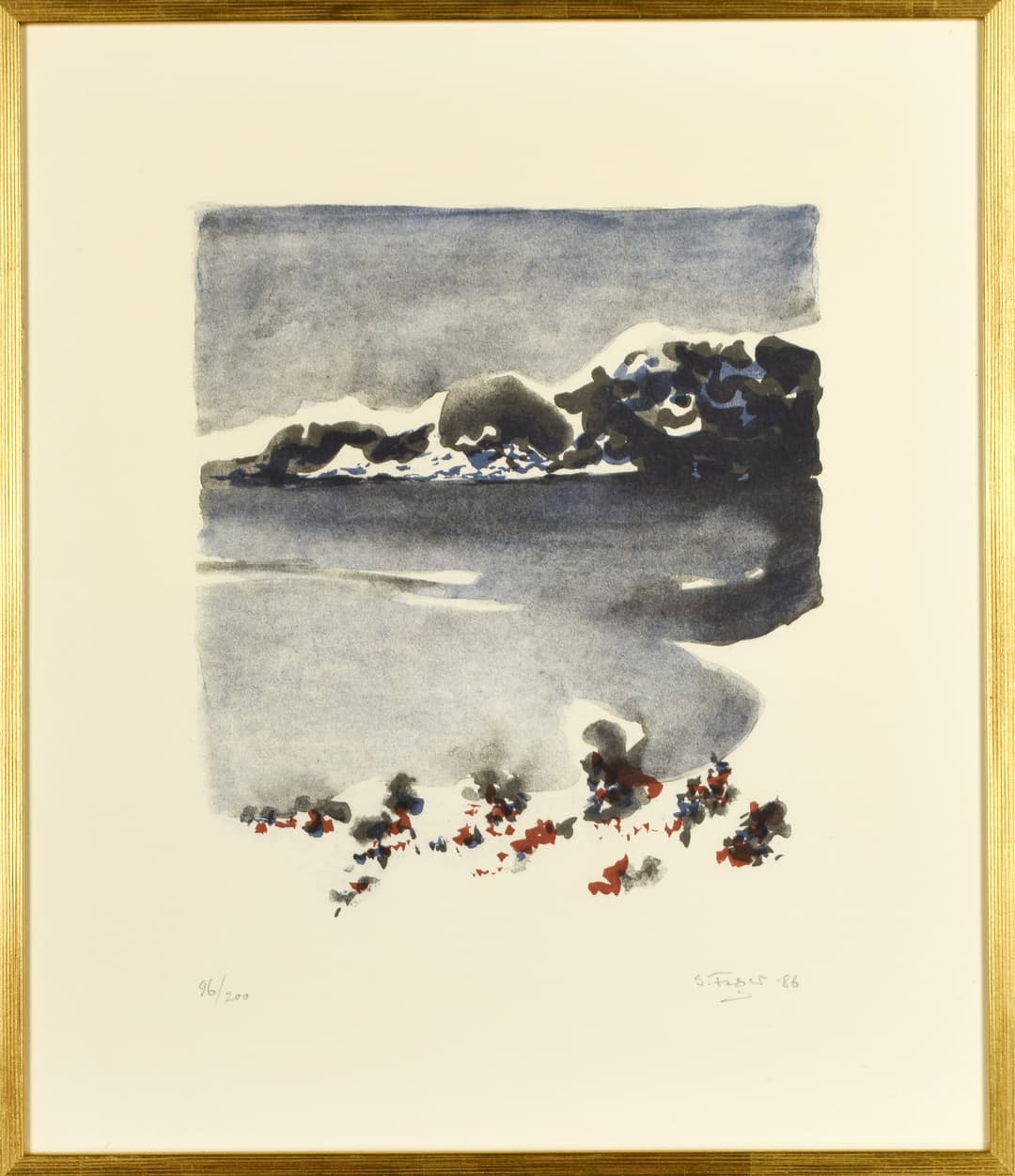 SIXTEN FAGER. Färglitografi, Fjällmotiv, Numrerad: 96/200, Signerad