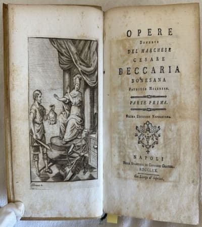 OPERE DIVERSE DEL MARCHESE CESARE BECCARIA BONESANA PATRIZIO MILANESE