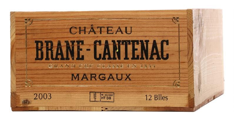 12 bts. Château Brane Cantenac, Margaux. 2. Cru Classé 2003 A (hf/in).