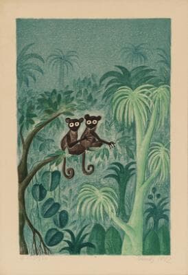 Hans Scherfig: “Halvaber”. Signed Scherfig 1972, 239/280. Lithograph
