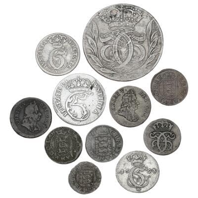 Christian V, collection of coins, in total 11 pcs – Bruun Rasmussen Auctioneers