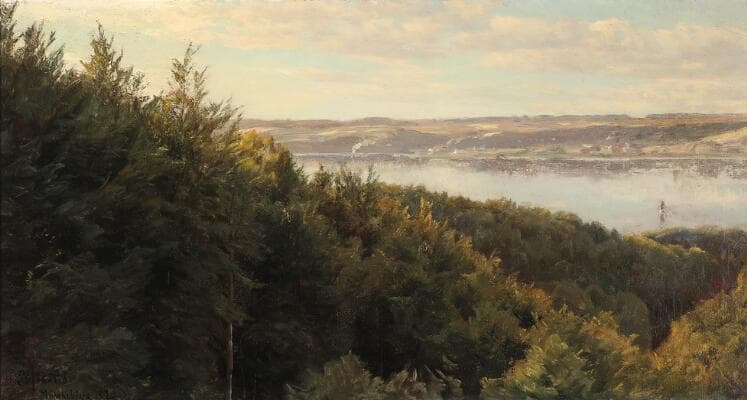 Peder Mønsted: A view of Munkebjerg. Signed and dated P. Mønsted Munkebjerg