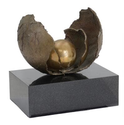Jens-Flemming Sørensen: Untitled, 1975. Signed, 2/2. Patinated bronze
