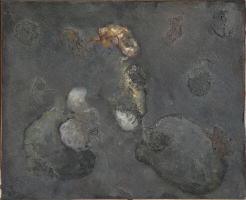Michael Kvium: "Overlevere" (Survivors), 1988. Signed, titled and