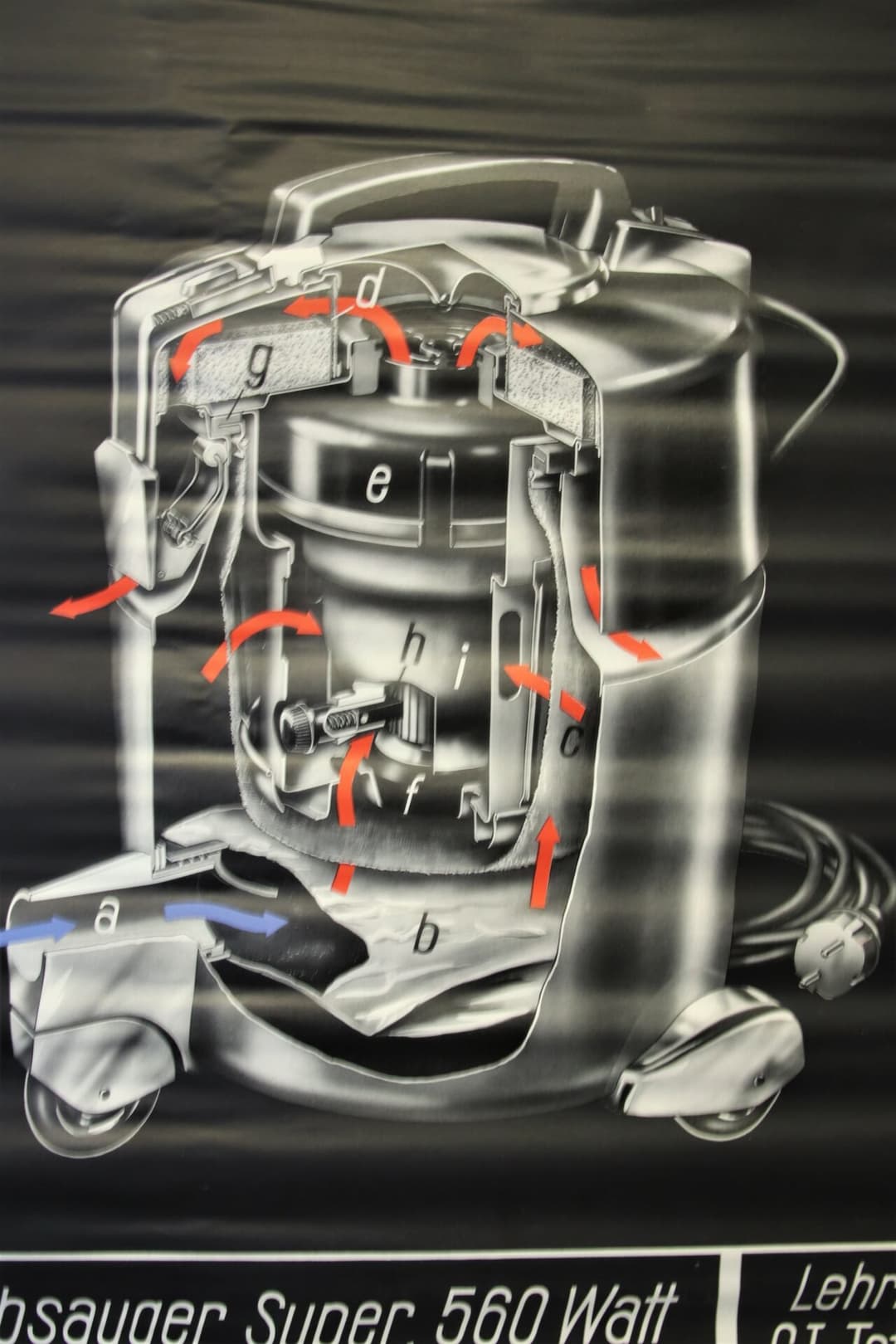 Siemens plansch/sprängskiss på väv. 88×72 cm