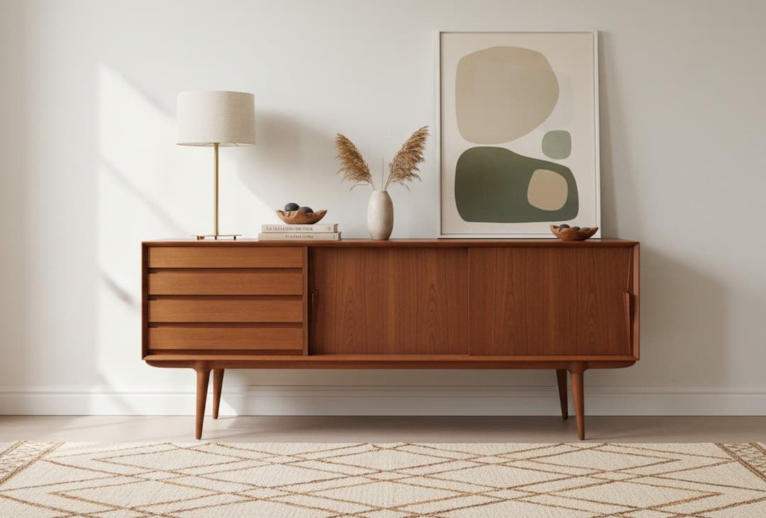 Omann Jun sideboard modell 18 i teak. 200x48x82 cm