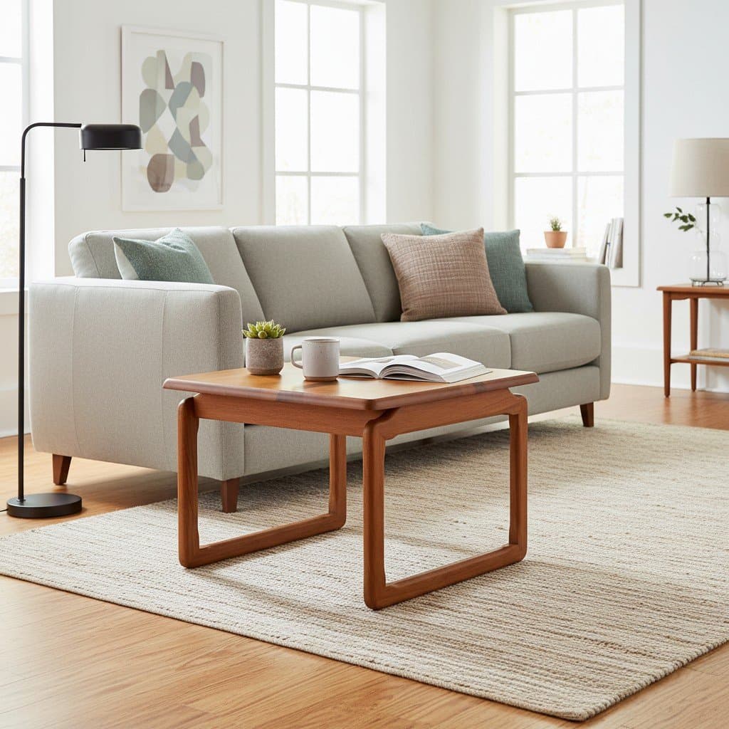 Soffbord i massiv teak Tarm Stole Mobelfabrik. 75x75x54 cm