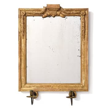 A Gustavian giltwood two-branch girandole mirror by P Westin (master