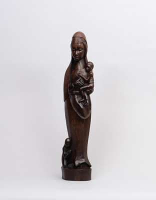 A tropical wooden statue of Madonna, Africa, 20th century