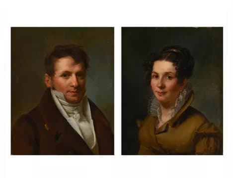 FRENCH SCHOOL (19TH CENTURY), PORTRAIT OF A GENTLEMAN IN A BROWN JACKET;