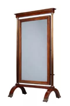 A LOUIS PHILIPPE MAHOGANY AND BRASS INLAID CHEVAL MIRROR, FRENCH, CIRCA 1840