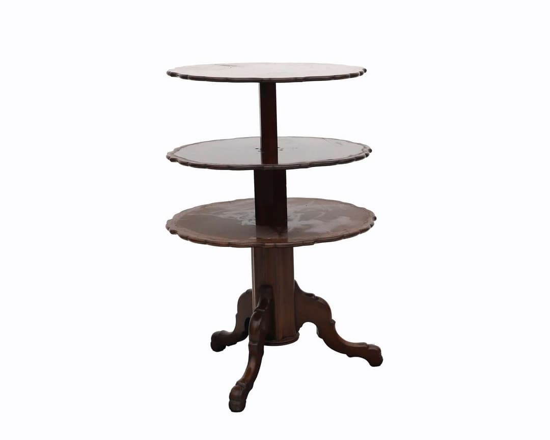 An adjustable mahogany etagère or dumbwaiter', Europe, 19th/20th century